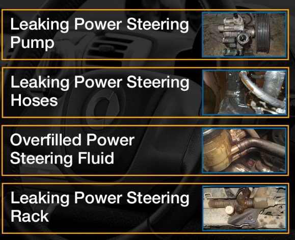 What causes the power steering system warning light to come on