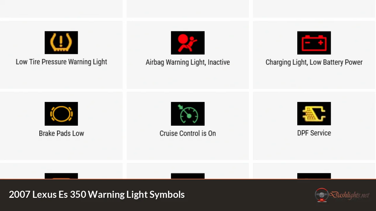 2007 Lexus Es 350 Warning Light Symbols