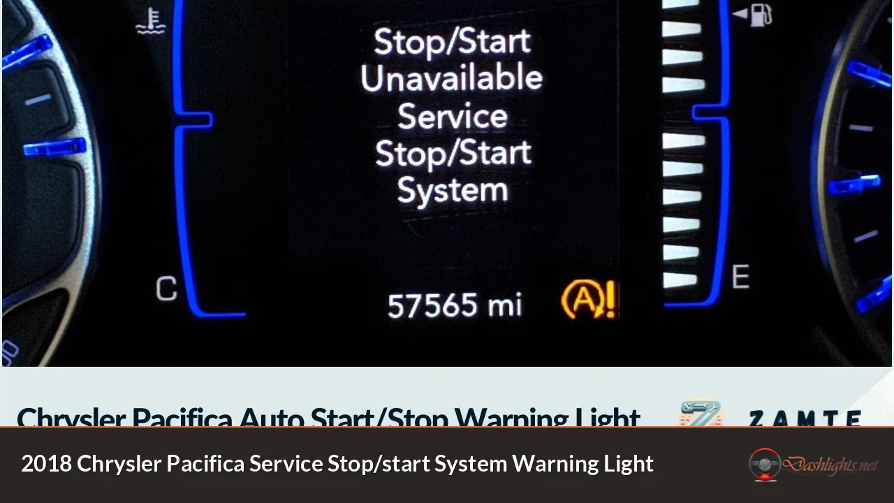 2018 Chrysler Pacifica Service Stop/start System Warning Light