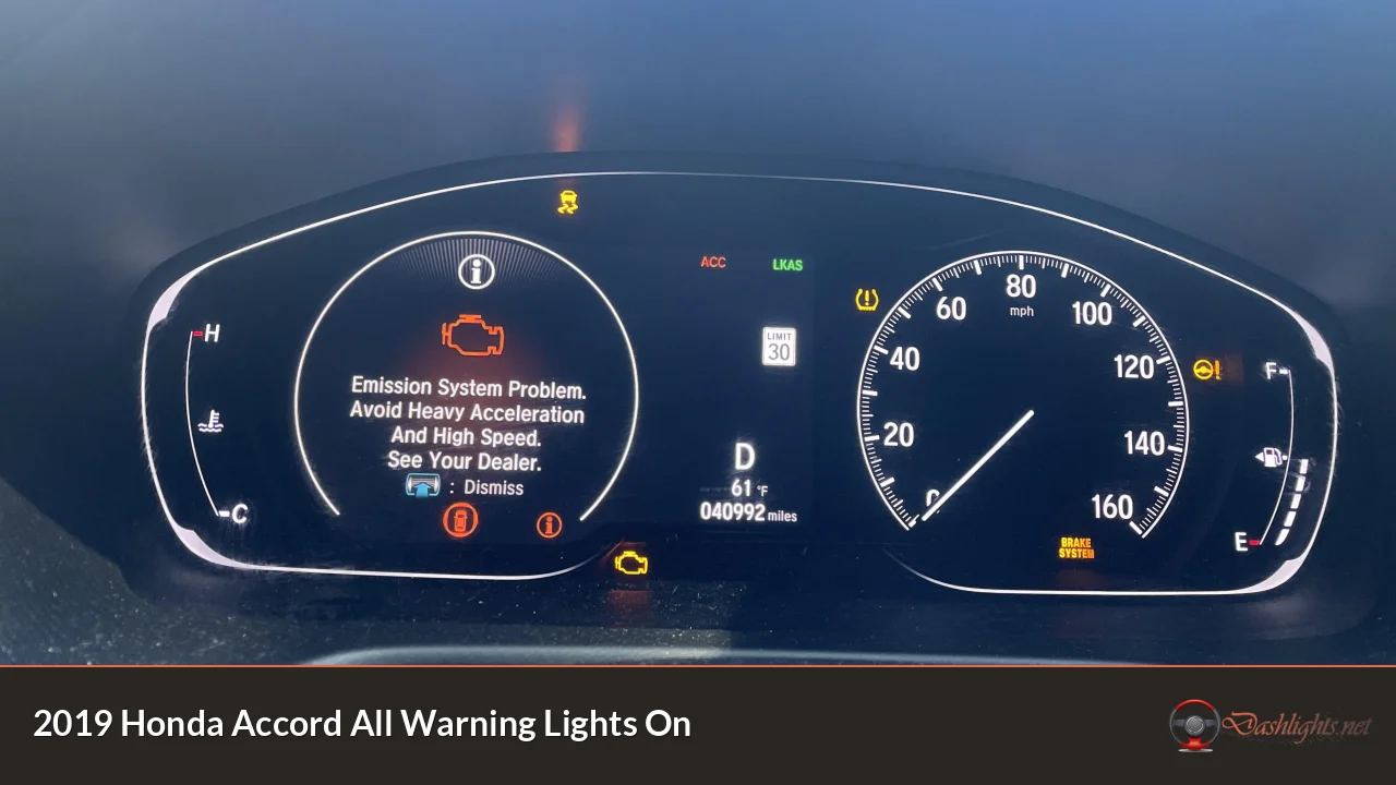 2019 Honda Accord All Warning Lights On