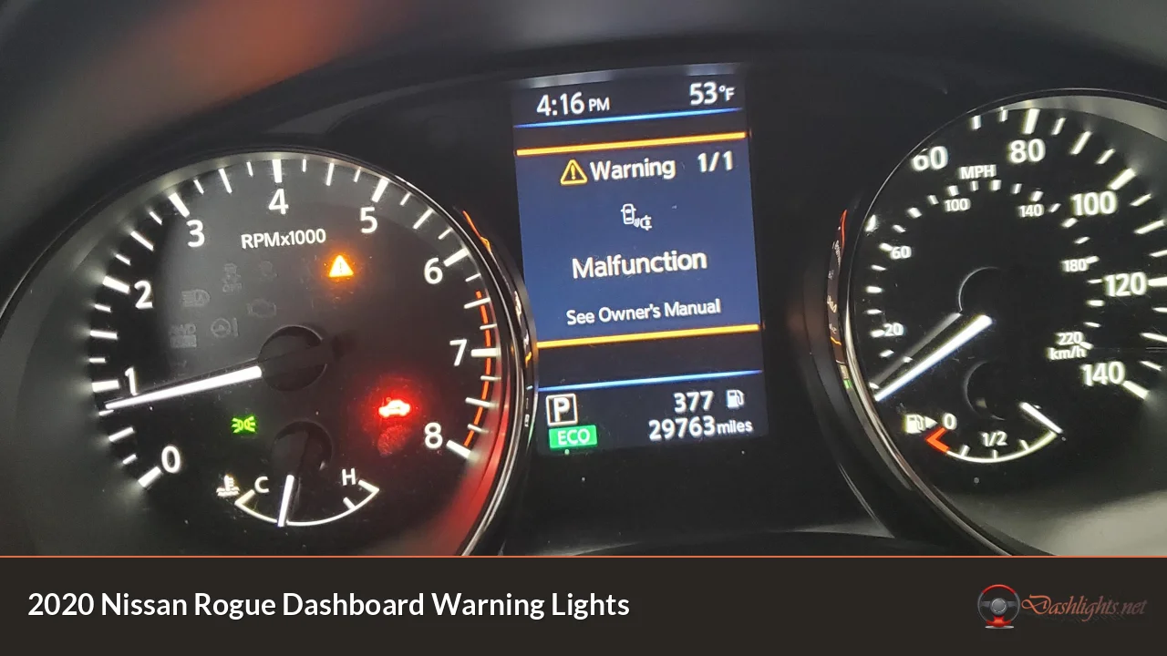 2020 Nissan Rogue Dashboard Warning Lights