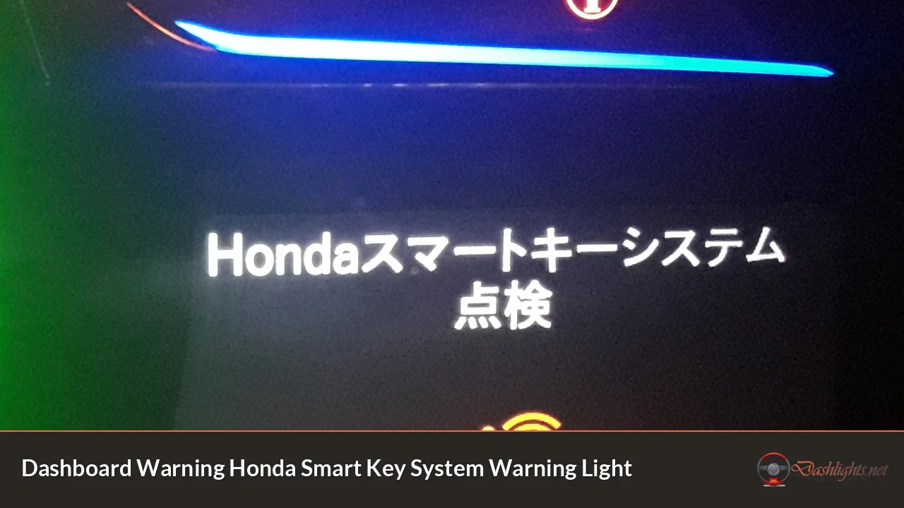 Dashboard Warning Honda Smart Key System Warning Light