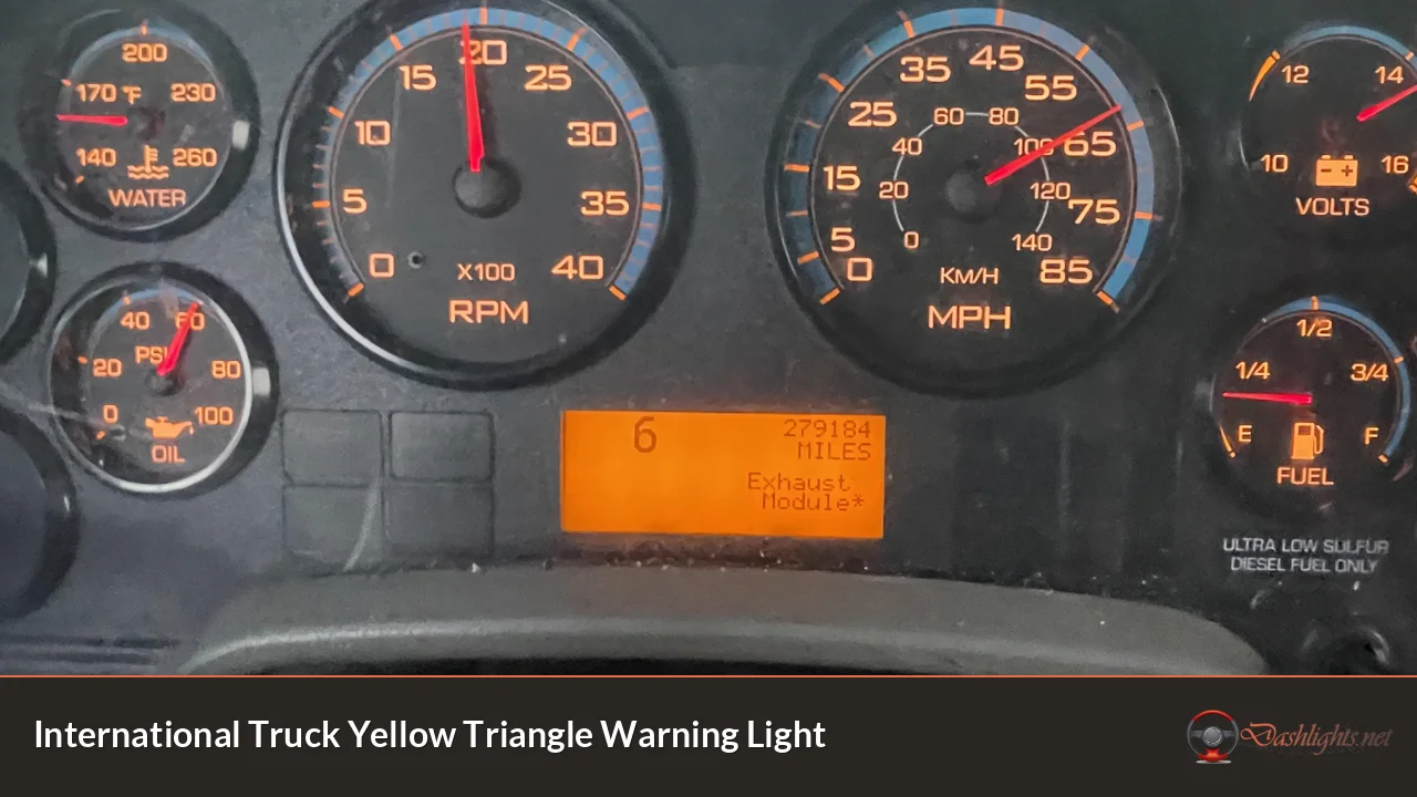 International Truck Yellow Triangle Warning Light