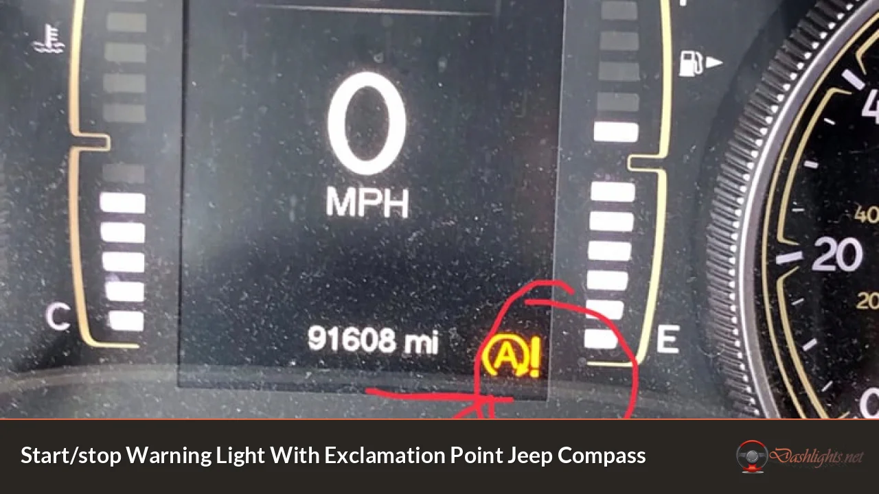 Start/stop Warning Light With Exclamation Point Jeep Compass