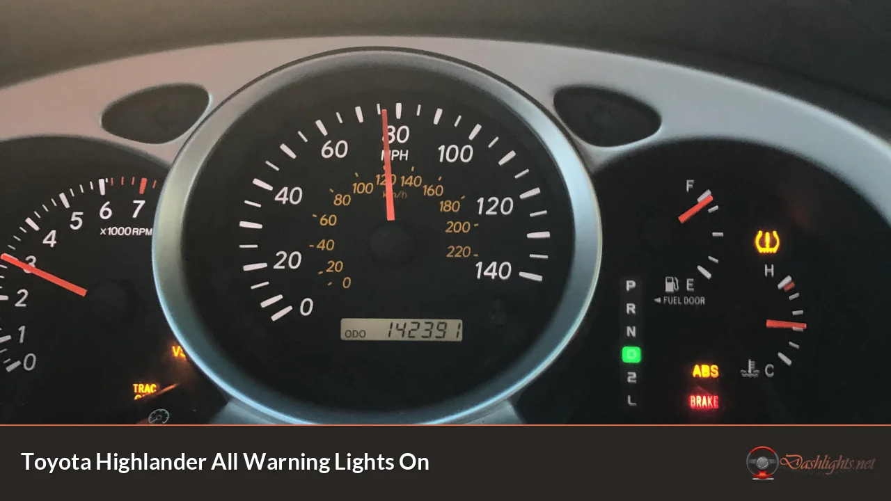 Toyota Highlander All Warning Lights On