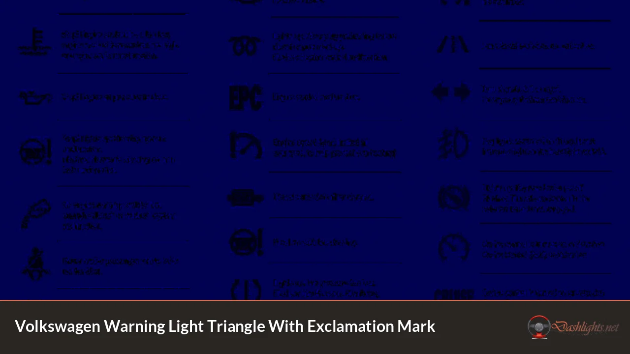 Volkswagen Warning Light Triangle With Exclamation Mark