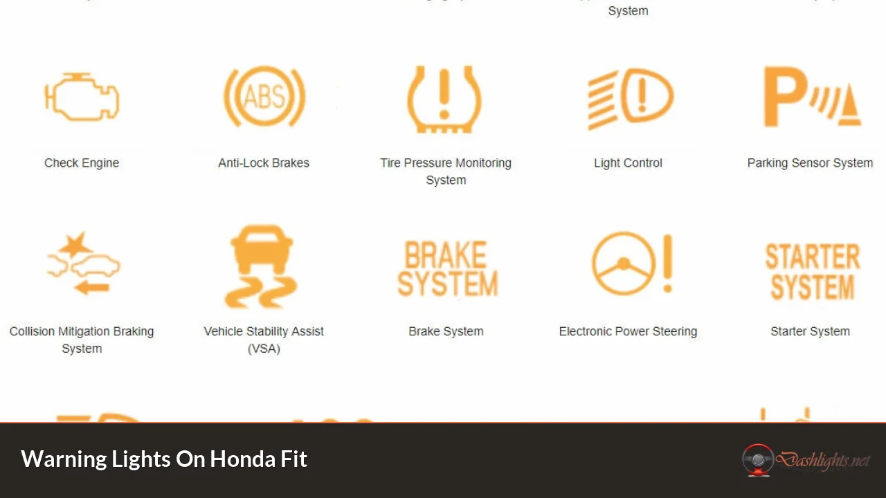 Warning Lights On Honda Fit